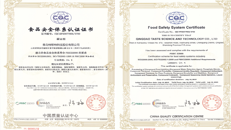 青島特斯特22000證書 青島特斯特22000證書